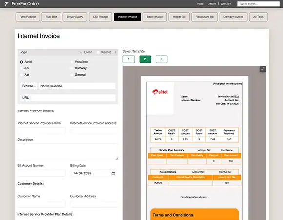 Online Free Fuel Bill Generator | Trignoweb sass product company